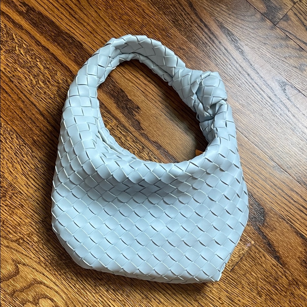 Sincerely Jules Light Blue Woven Hobo Bag